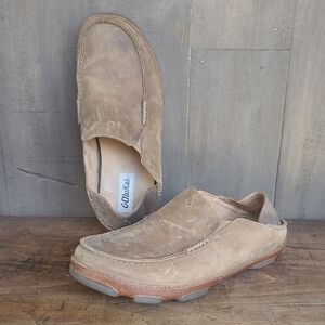 Olukai Moloa Shoes Men's Size 10 Brown Leather Slip On Shoes